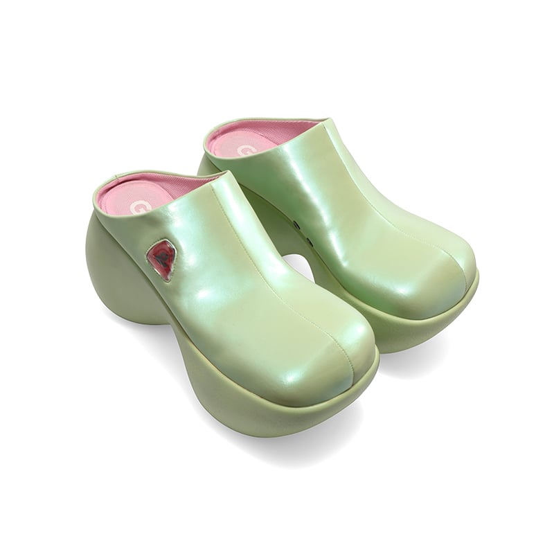 Image of Green Platform Slippers 'Capsule'