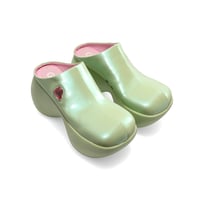 Image 2 of Green Platform Slippers 'Capsule'