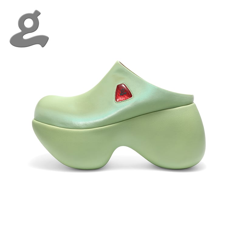 Image of Green Platform Slippers 'Capsule'