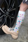 Grape Kitten Socks