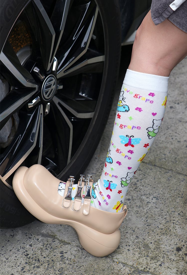 Image of Grape Kitten Socks