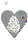 Grape Kitten Drawstring Bag