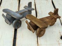 Image 1 of Wooden plane  gray & brown