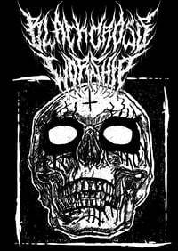 Image 4 of BLACK CROSS WORSHIP 90's BLACK METAL SKULL T-SHIRT