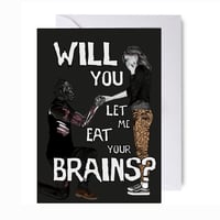 Image 1 of Eat your brains? A5 Romantic Card + Envelope (THIRTEENSINS ORIGINAL)