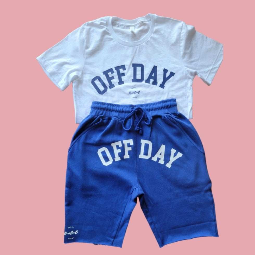 OFF DAY "Raw Edge" Short Set (ROYAL BLUE)