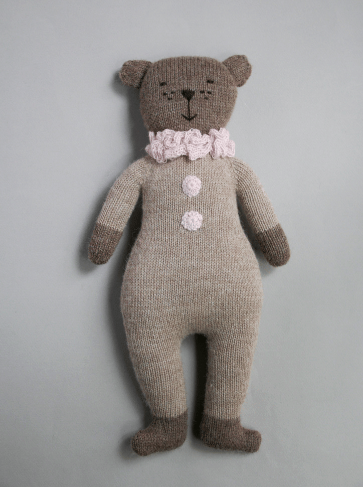 Image of teddy knit toy | latte pink