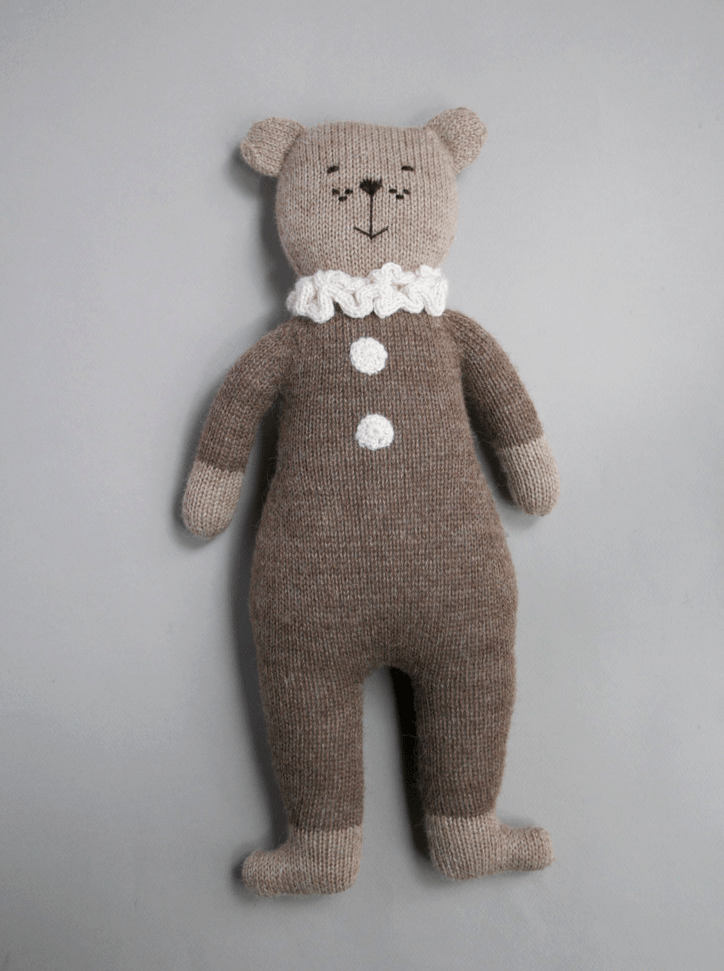 Image of teddy knit toy | mocha ivory