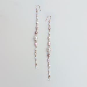 X-Long Pearl Dangle Earrings 
