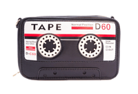 Image 1 of CASSETTE TAPE HAND BAG WITH CHAIN STRAP PURSE 