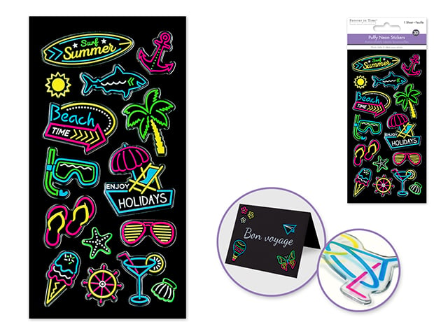 Neon Puffy Stickers