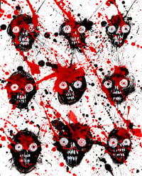 Expressive red skulls, original