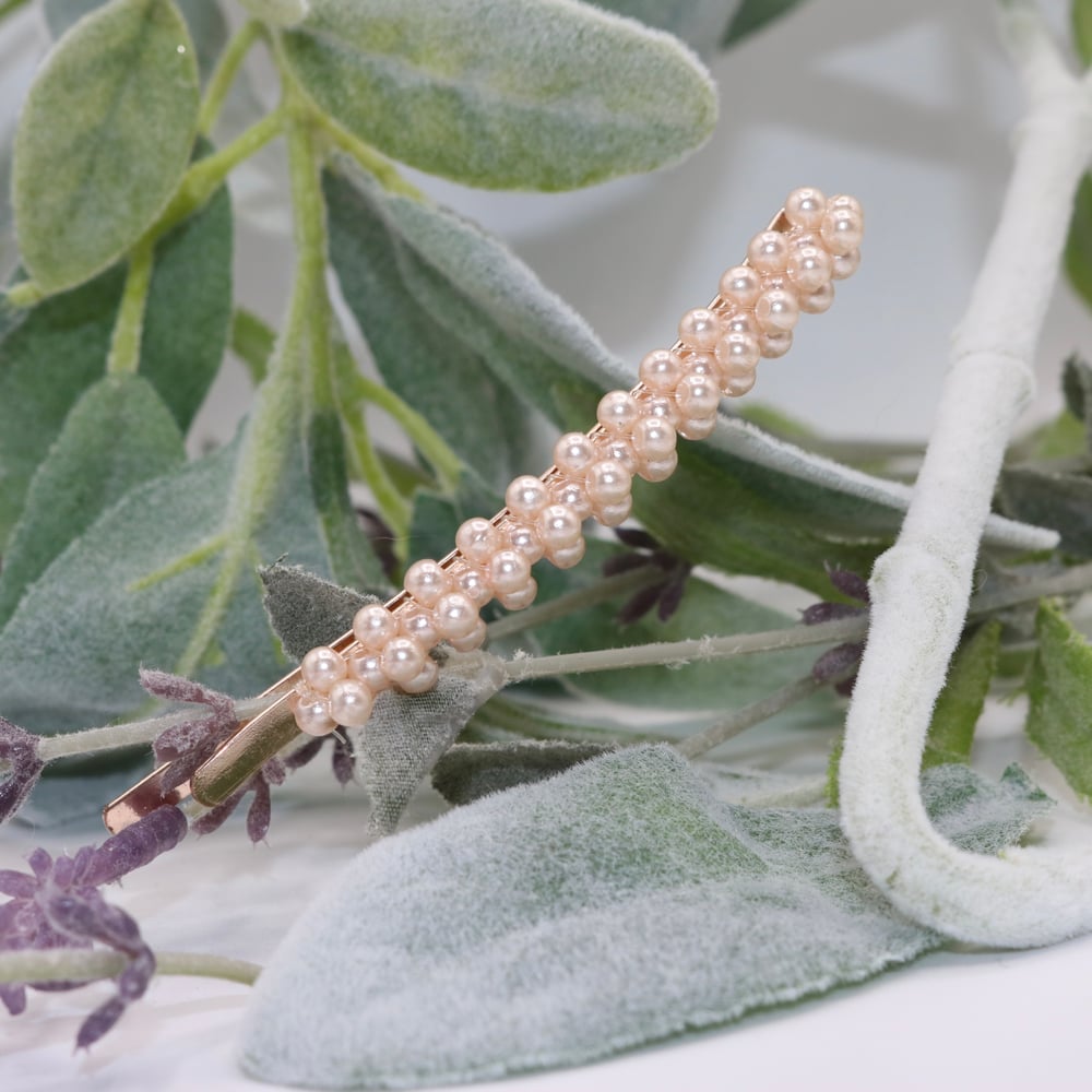 Image of Rose Gold Pearl Barrette