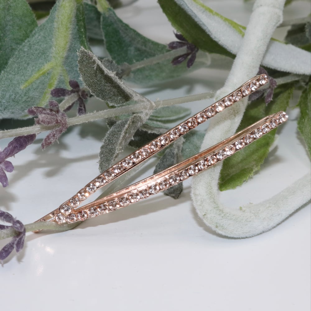 Image of Gold Rhinestone Wishbone Barrette
