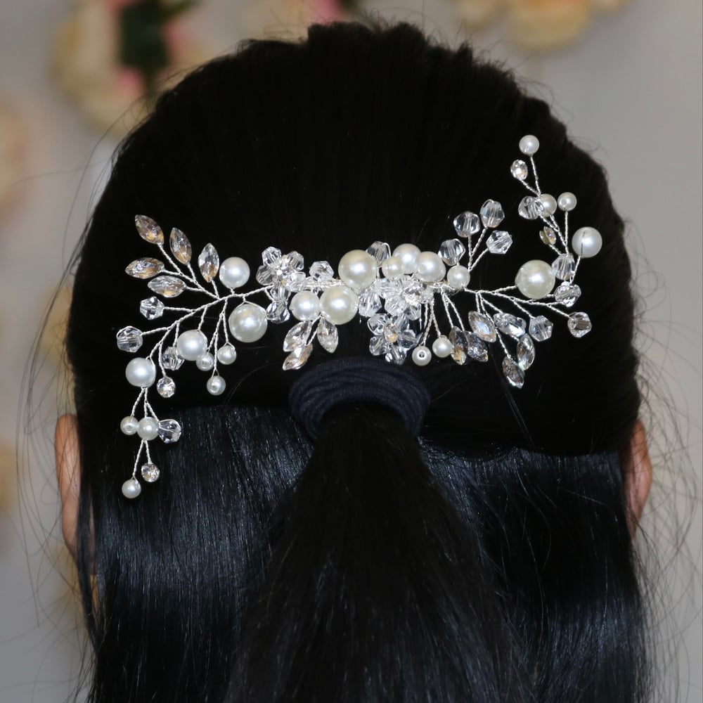 Image of Large Rhinestone + Pearl Hair Pin