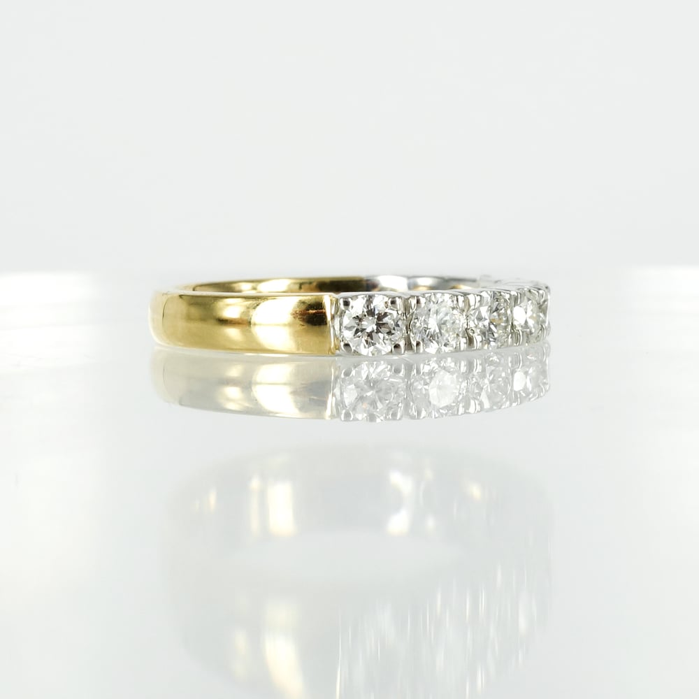 Image of 18ct yellow/white gold diamond set eternity band. Pj5773