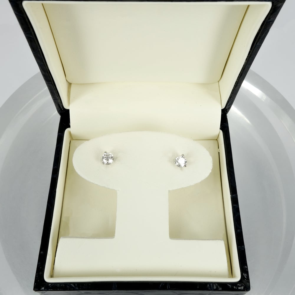 Image of 14k white gold diamond stud earrings, 2 = .41ct FSI2. PJ5852