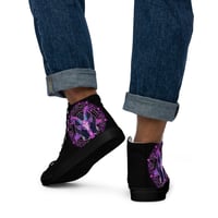 Image 2 of Goth Inspired Baphomet/Pentagram Purple Goat Men’s High Top Canvas Shoes