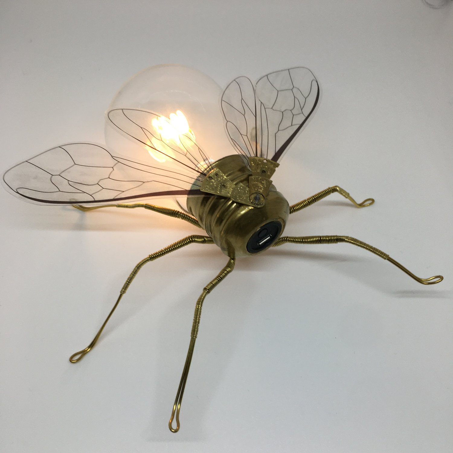 Steampunk USBee Light up Manchester bee sculpture art - Oddities and Curiosities 