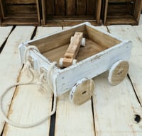 Image 1 of Wooden vintage  cart trolley white