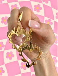 Image 3 of HEART FLAME EARRINGS