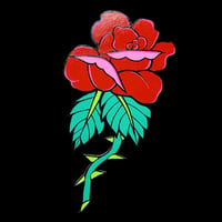 Thorned Rose Handpainted Woodcutout