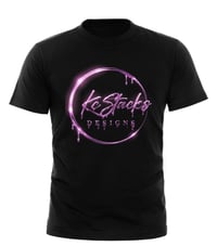 Kc Stacks Designs Blk Tshirt (Pink Logo)