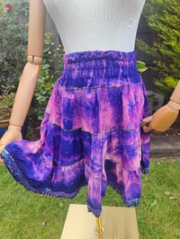 Image 1 of Boho sari beach skirt - purple and pink