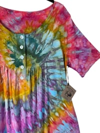 Image 3 of L Luxe Knit Babydoll Top in Bright Spiral Ice Dye