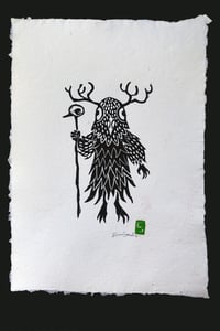 'Owl Shaman' Green Stamp