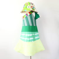 Image 4 of greens vintage fabric 6/7 one shoulder asymmetrical flutter courtneycourtney dress prints