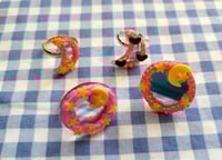 Image 1 of Pink Cream Moonlight Night Mirror Rings (Assorted Shapes)