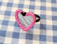Image 3 of I <3 Bats Heart Mirror Rings (Assorted Styles)