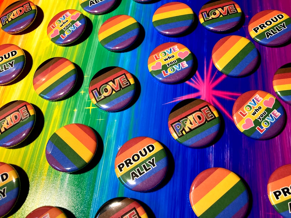 Image of PRIDE and Ally Buttons