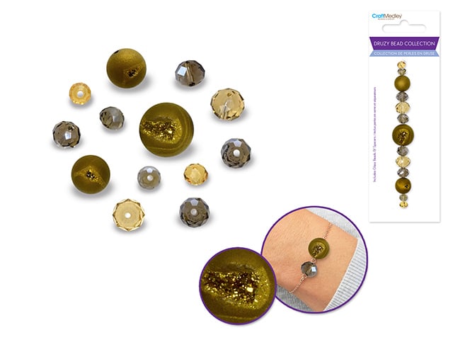 Image of Druzy & Faceted Glass Beads Strand