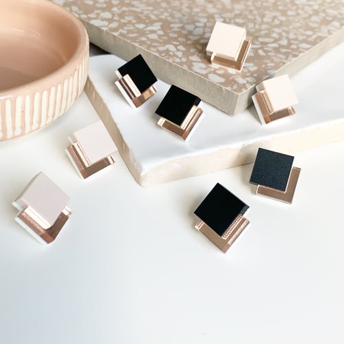 Image of Rose Gold Deco Studs