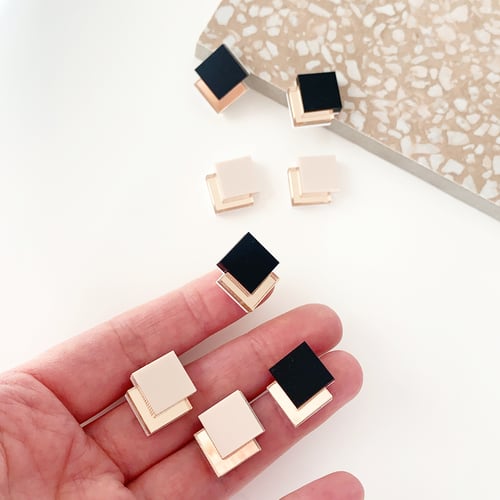 Image of Rose Gold Deco Studs