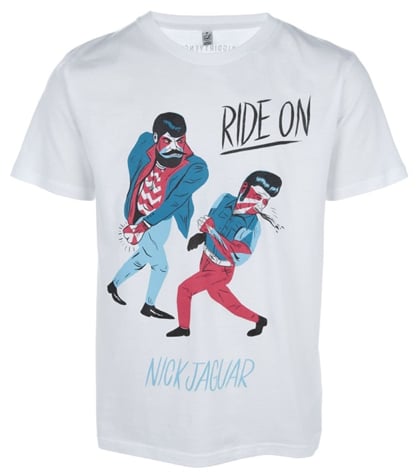 Nick Jaguar "Ride On" print T-Shirt for JaguarShoes Collective