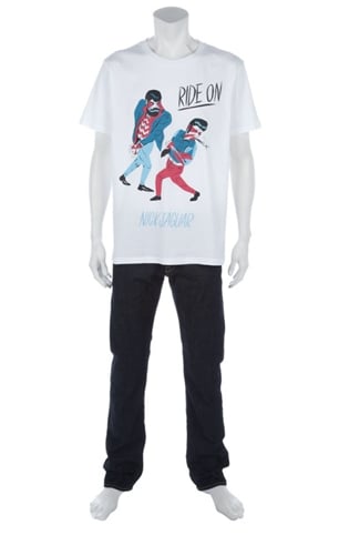 Nick Jaguar "Ride On" print T-Shirt for JaguarShoes Collective