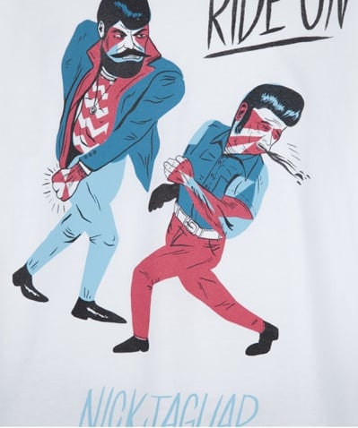 Nick Jaguar "Ride On" print T-Shirt for JaguarShoes Collective