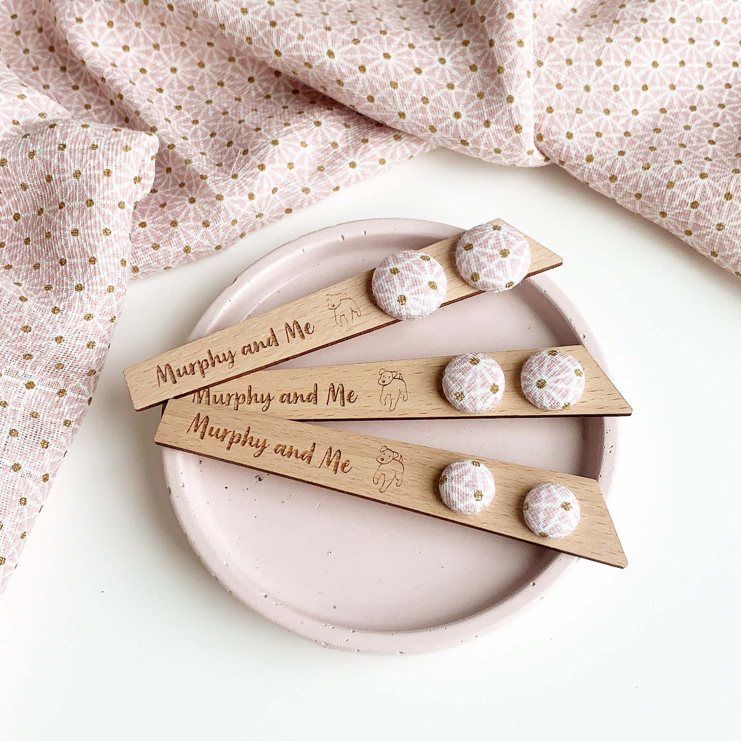 Image of Textured Fabric Studs