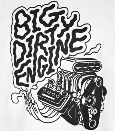 "Big Dirty Engine" print T-Shirt for JaguarShoes Collective