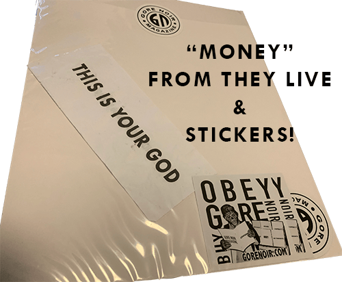 Image of They Live Magazine with "Money" & Stickers Package