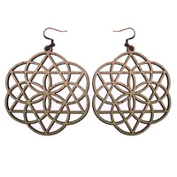 MAHOGANY WOOD LASER CUT EARRINGS WOOD AND COPPER STALIGHT