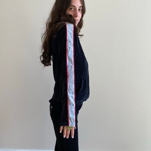 DKNY velour jacket with stripes on the side