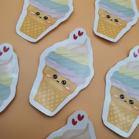 Soft Serve Ice Cream Cone Pastel Weather Proof Sticker 20%OFF