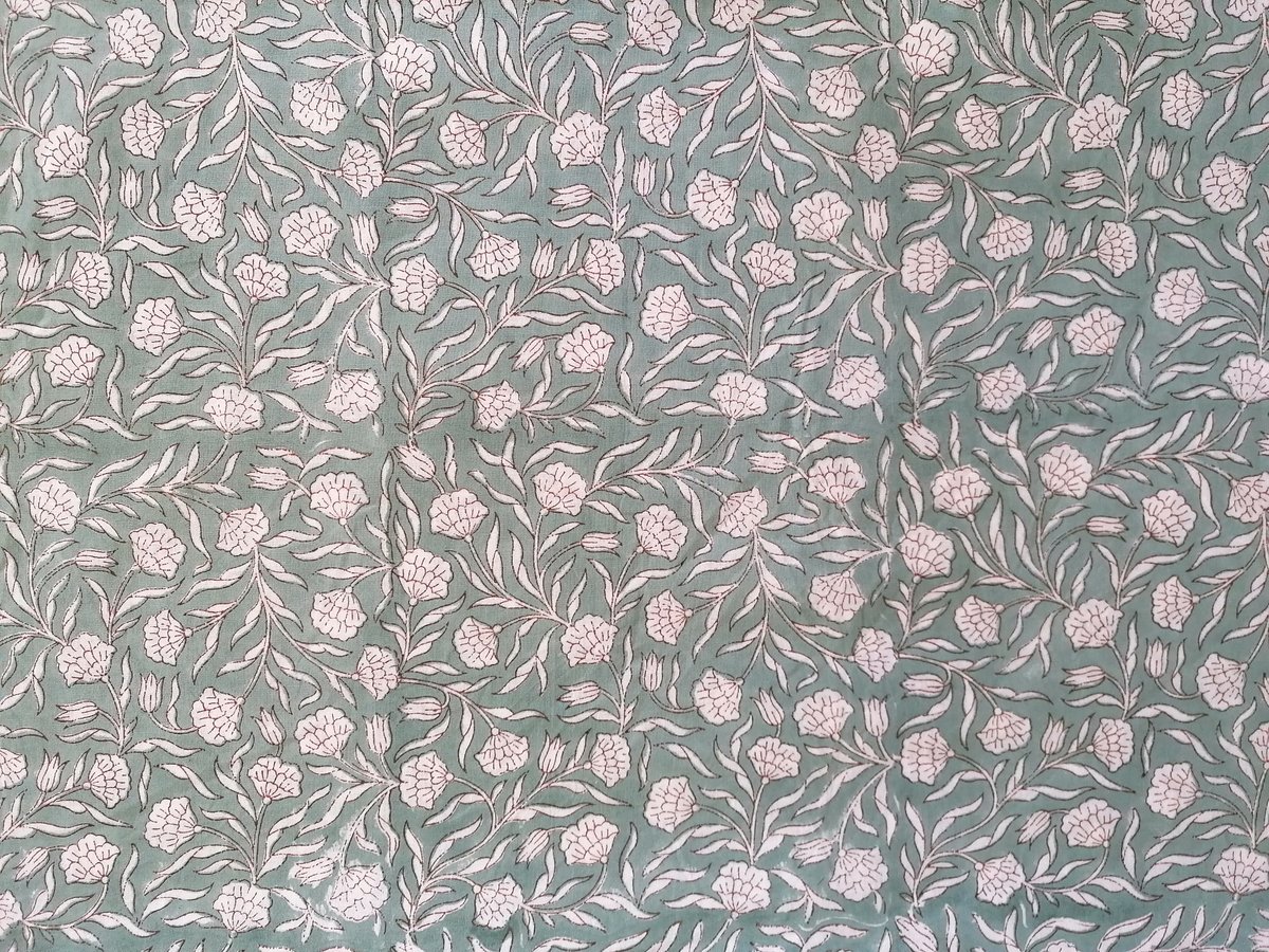Image of Namaste fabric petits œillets fond vert 