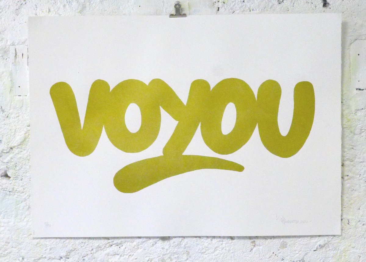 Image of 'Voyou! (Gold)'. 70x50 cm.  Signé-numéroté x20.