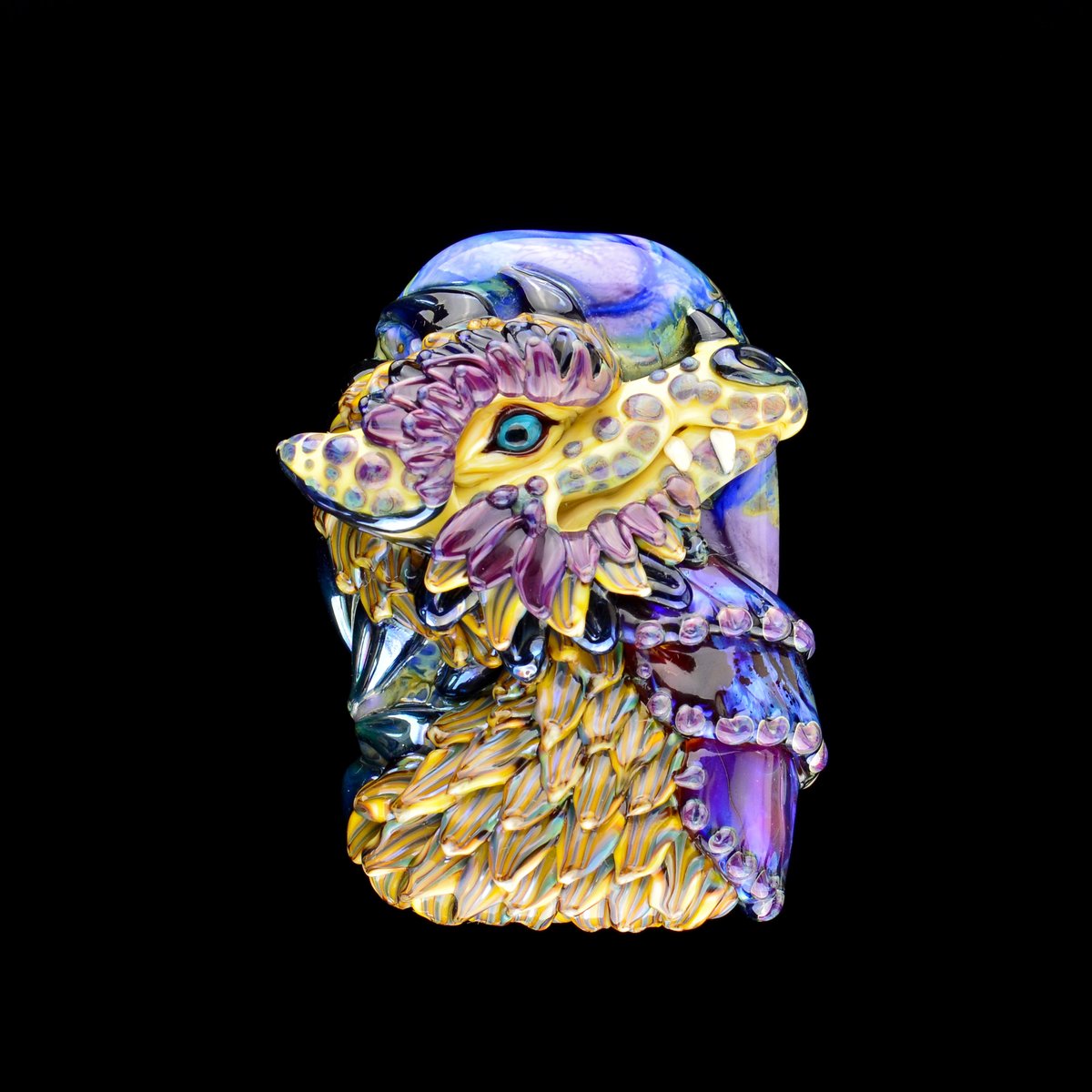 Image of XXXL. Golden Dragon - Flamework Glass Sculpture Bead