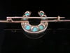 EDWARDIAN 15CT LARGE NATURAL TURQUOISE HORSESHOE BROOCH
